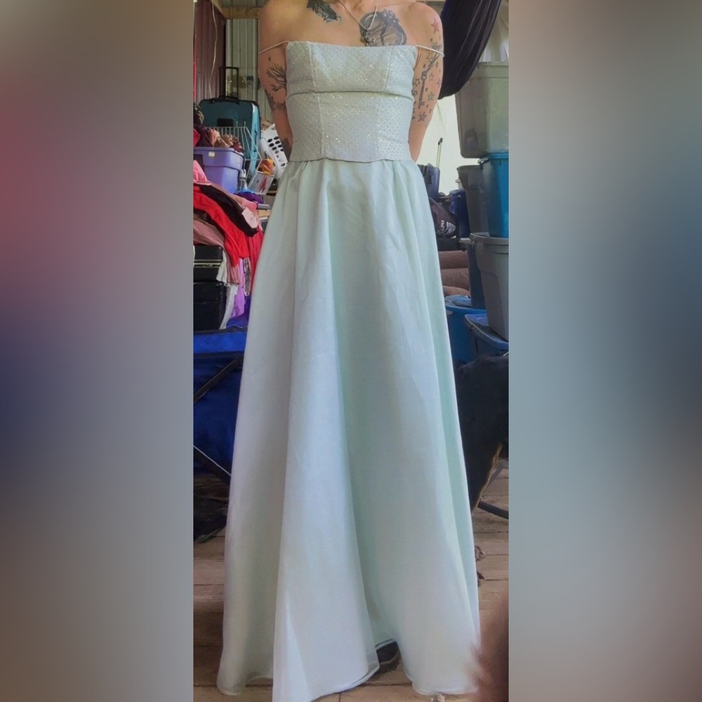 Light Mint A-Line Maxi Skirt